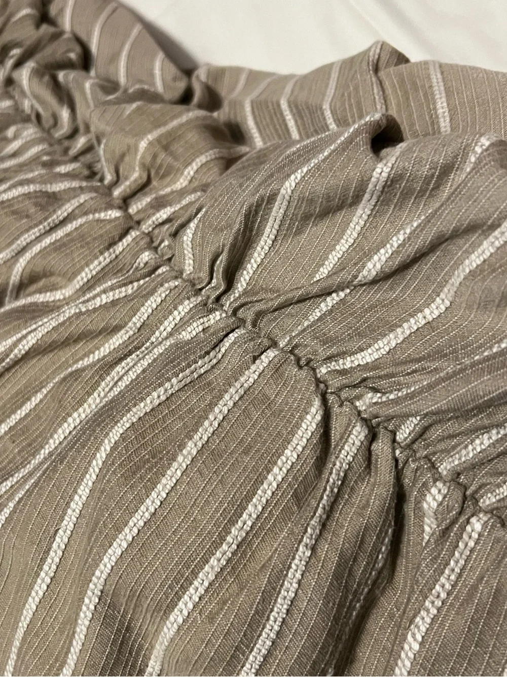 Sure Fit Denim Sand Stripe Sofa Slipcover with Tailored Skirt